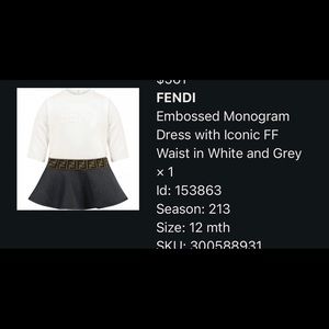 baby fendi dress 12 month